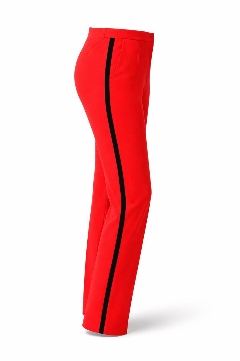 CURVY FIT | RED HIGH-WAISTED STRAIGHT LEG PANT