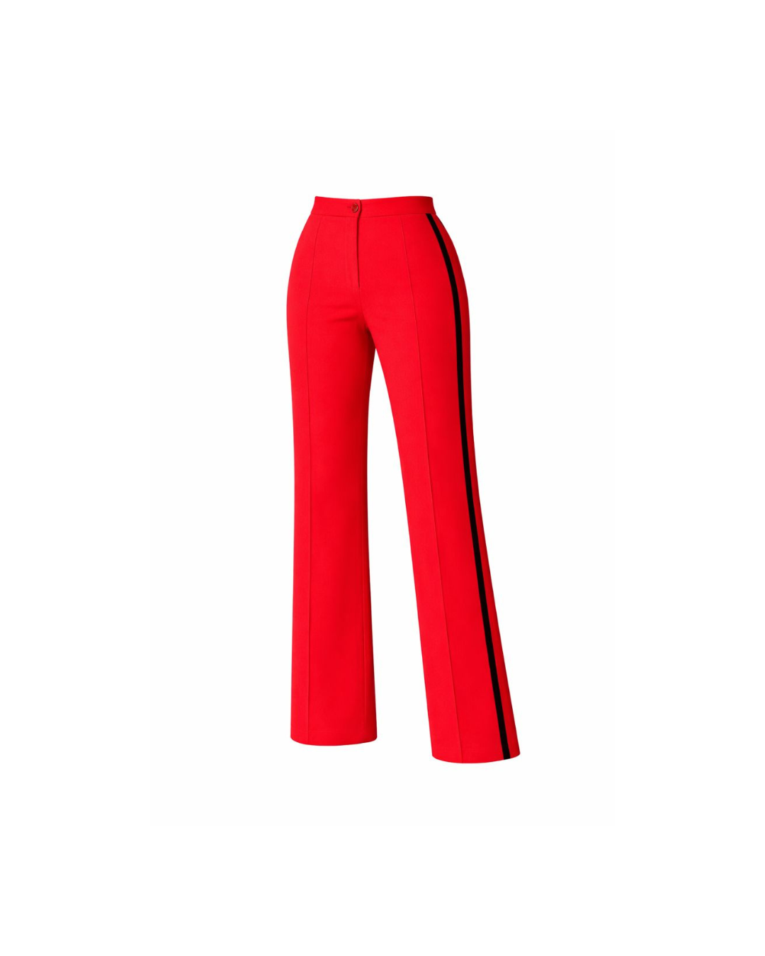 CURVY FIT | RED HIGH-WAISTED STRAIGHT LEG PANT