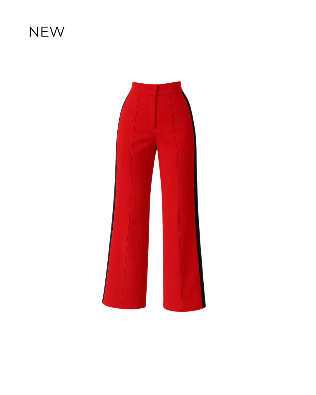 RED HIGH-WAISTED STRIPE PANT