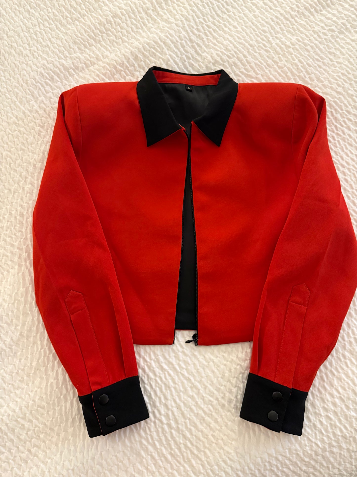 RED CROPPED JACKET